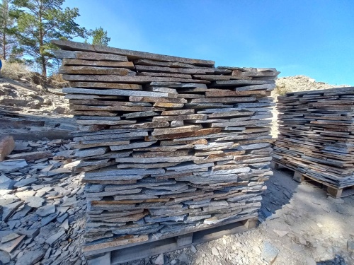 Плитняк златолит серебристый для фасада купить в Барнаул